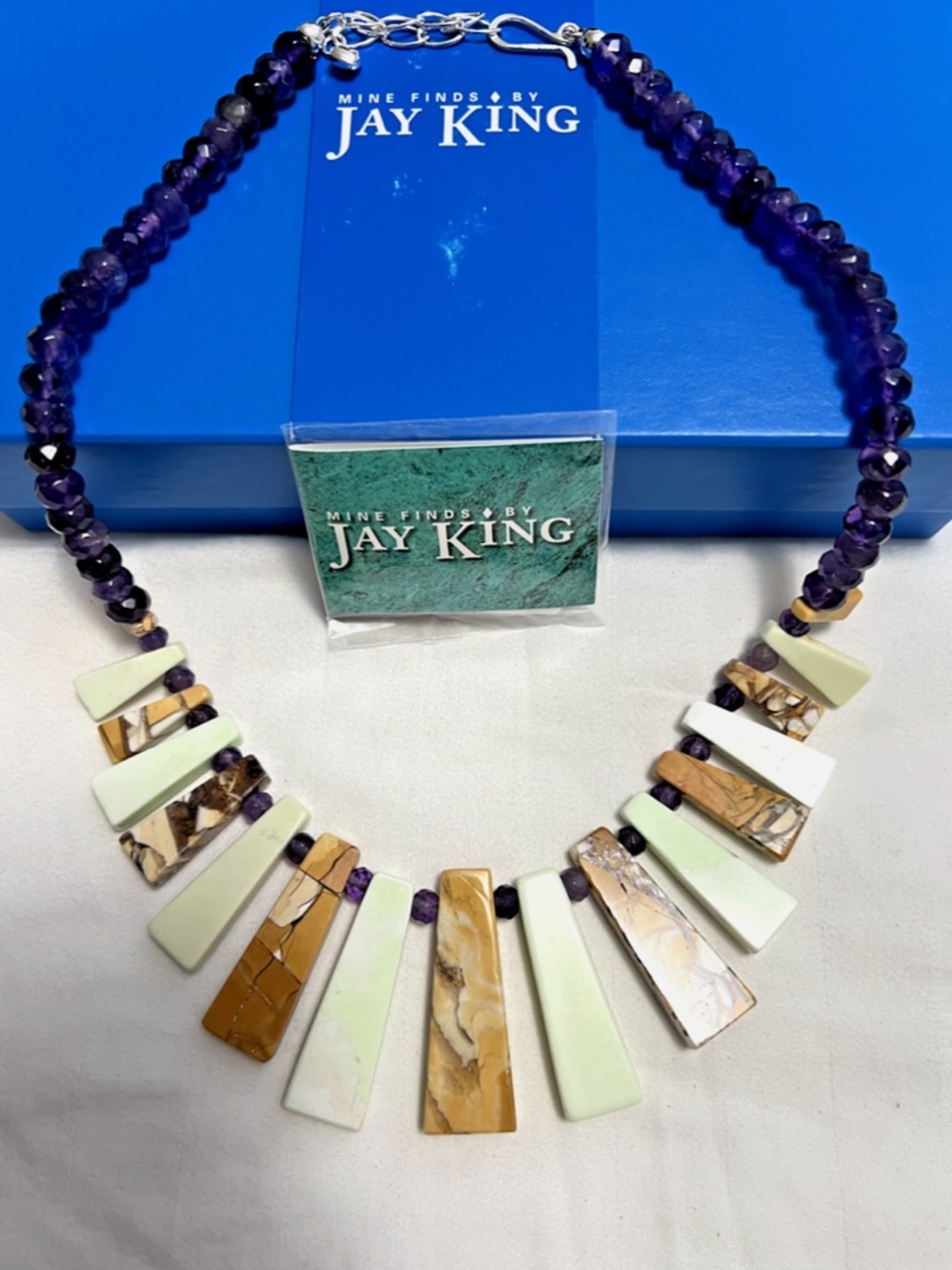 JAY KING DTR mine finds Amethyst, Mookaite and Gaspeite Gemstone Necklace